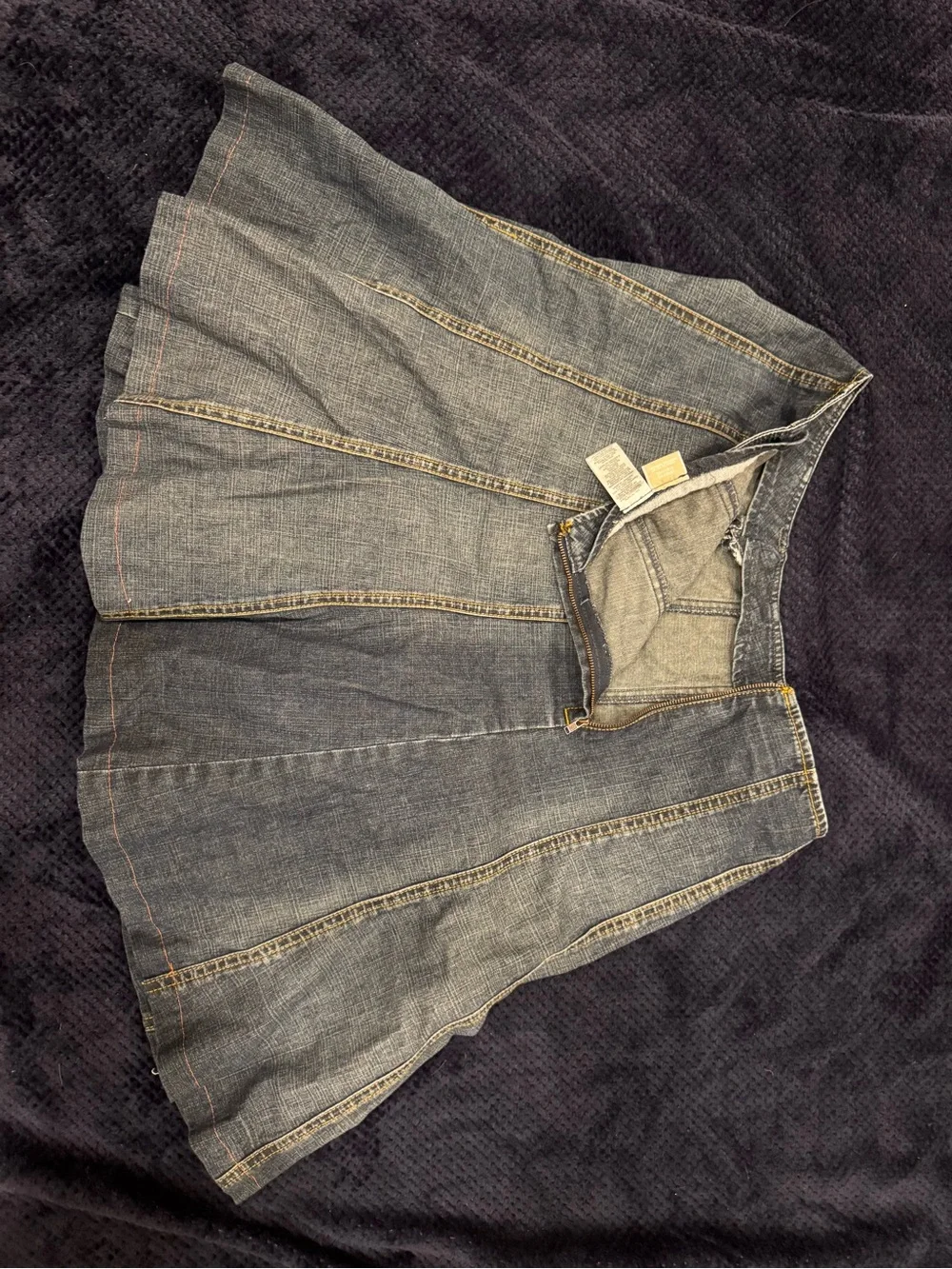 Michael Kors Distressed Grey Denim Skirt